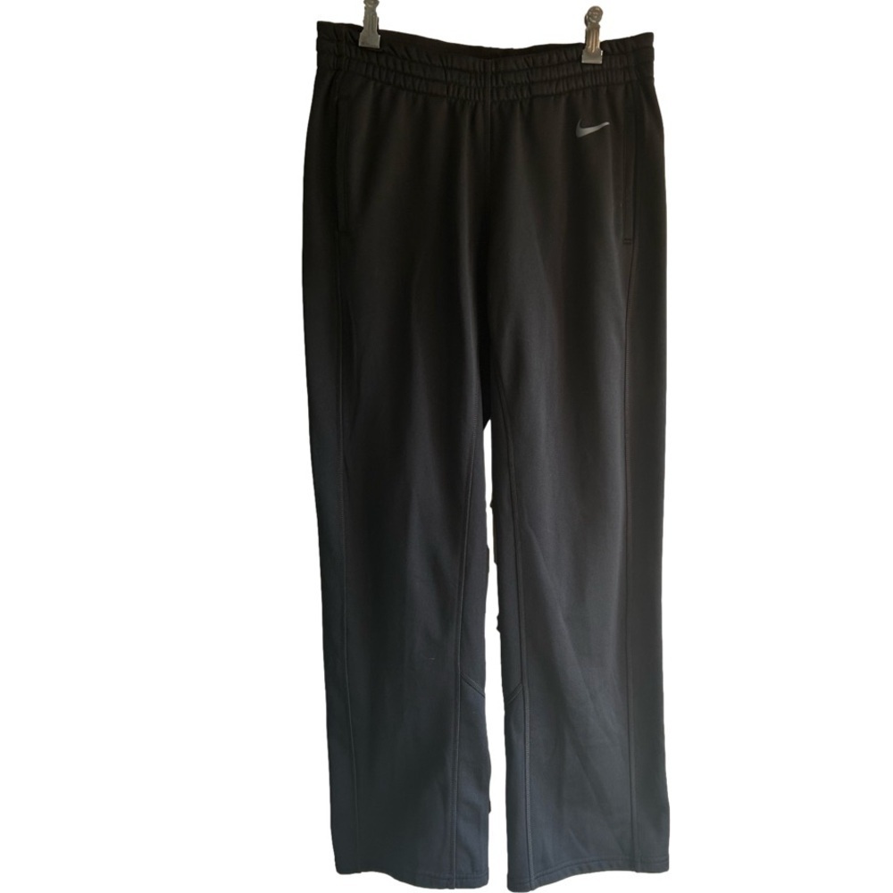 Nike Dry-fit straight leg Black track pants Joggers Fleece Lined, size Small